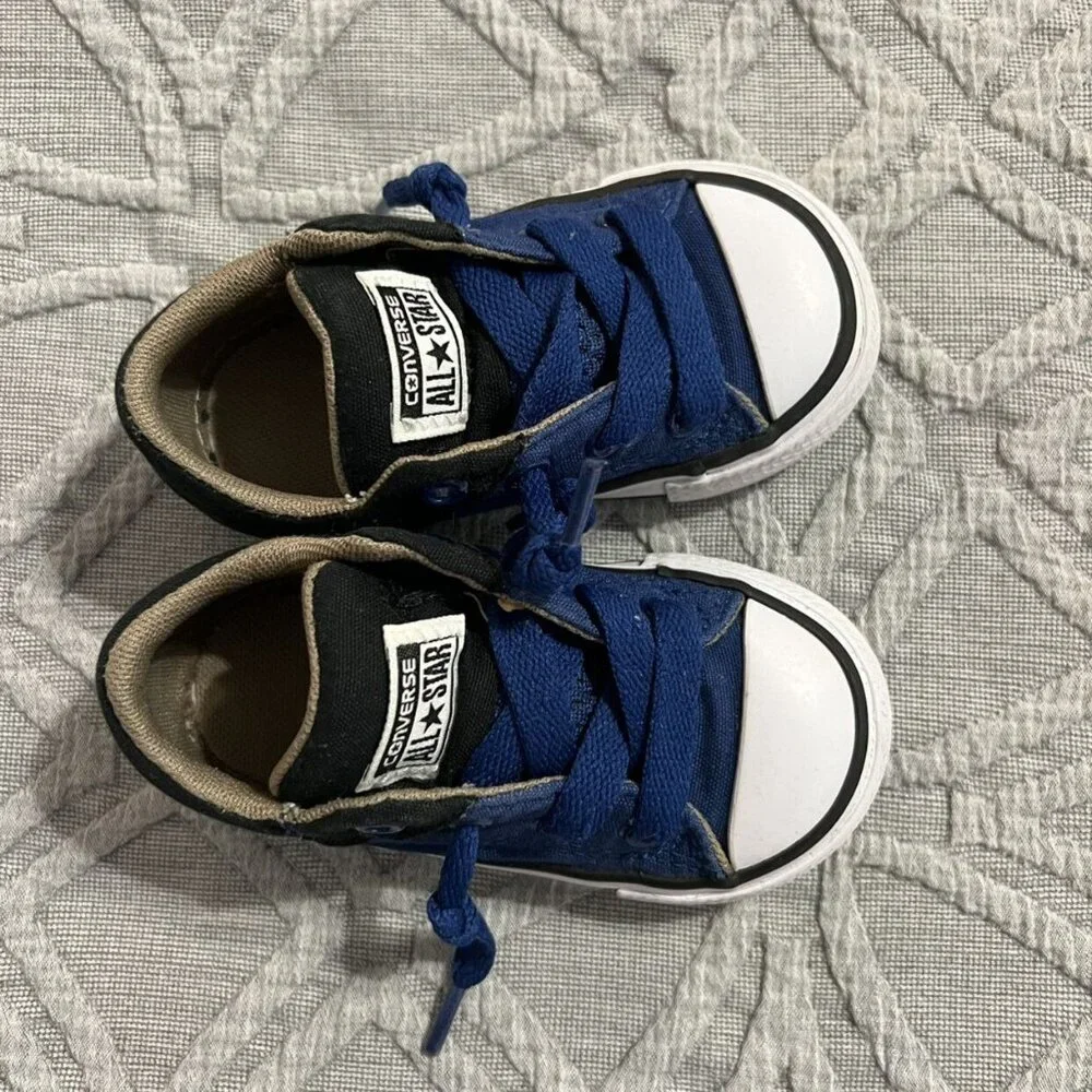 Converse Sz 5 Black & Blue Street Slip No Lace Sneakers
